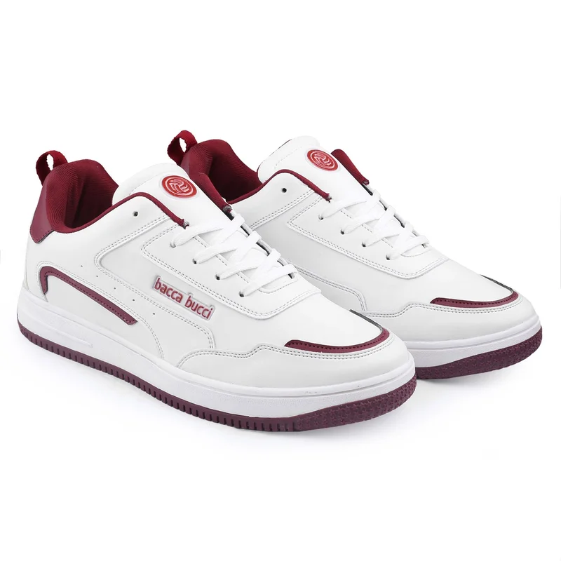 Bacca Bucci White Red Polar Sneakers for Men | Best Price UAE